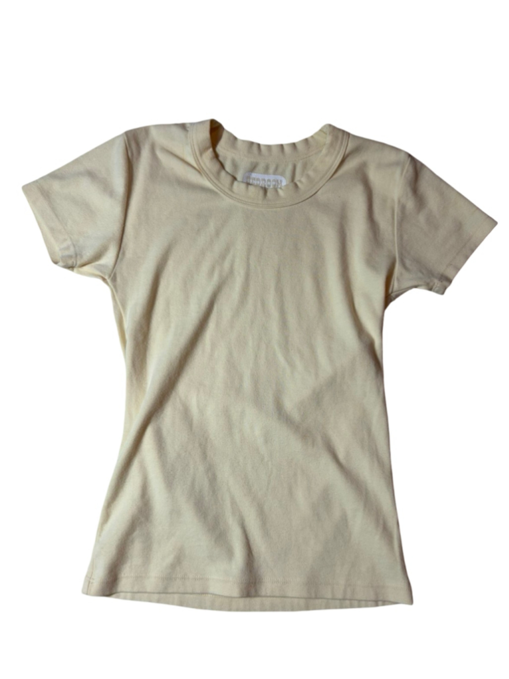 Big Bud Press Bedroom Butter Yellow Fitted Baby Tee Made in USA Size XXS